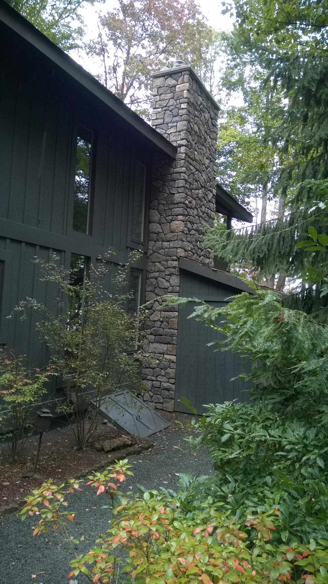 Field stone chimney