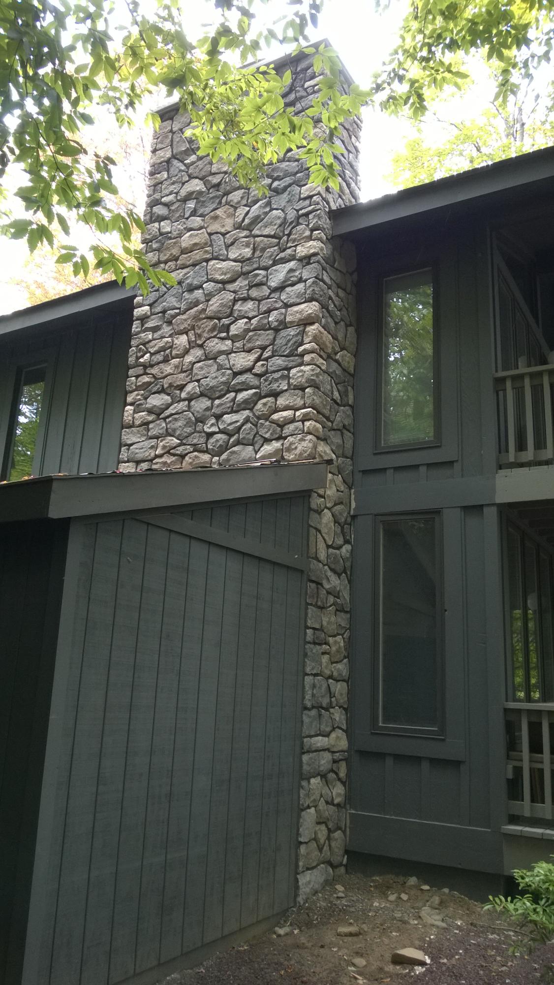 Field stone chimney