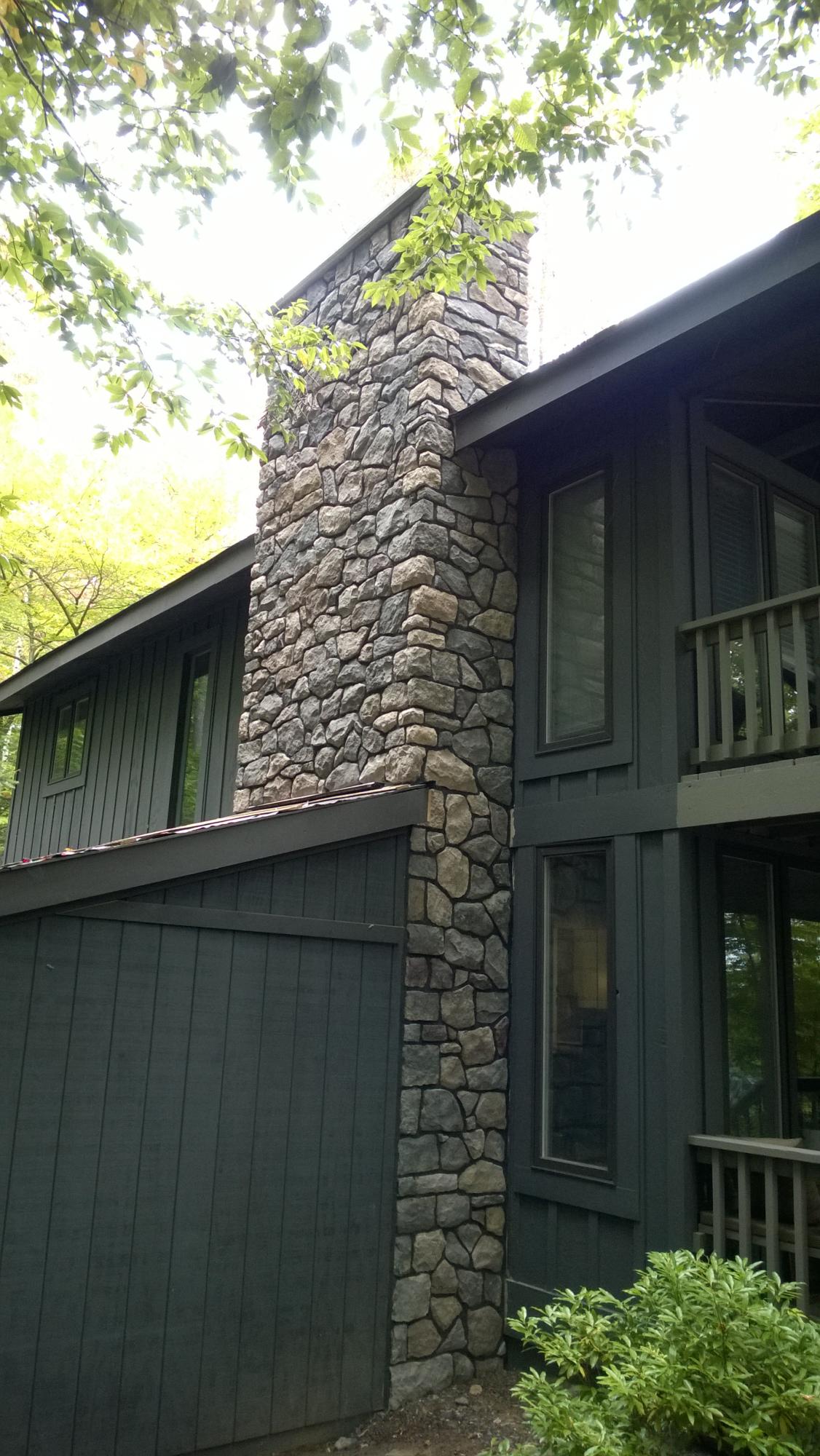 Field stone chimney